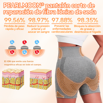【Tienda Oficial de la Marca】🍀𝐏𝐄𝐀𝐑𝐋𝐌𝐎𝐎𝐍® Pantalones Cortos Moldeadores de Iones, Tejido Transpirable y Cómodo con Turmalina. Restaura Tu Figura Perfecta y Aborda Problemas de Salud🍀