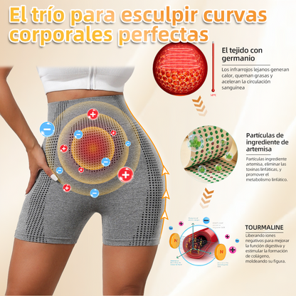 【Tienda Oficial de la Marca】🍀𝐏𝐄𝐀𝐑𝐋𝐌𝐎𝐎𝐍® Pantalones Cortos Moldeadores de Iones, Tejido Transpirable y Cómodo con Turmalina. Restaura Tu Figura Perfecta y Aborda Problemas de Salud🍀