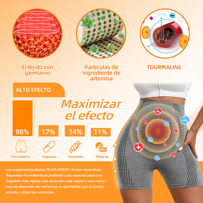 【Tienda Oficial de la Marca】🍀𝐏𝐄𝐀𝐑𝐋𝐌𝐎𝐎𝐍® Pantalones Cortos Moldeadores de Iones, Tejido Transpirable y Cómodo con Turmalina. Restaura Tu Figura Perfecta y Aborda Problemas de Salud🍀