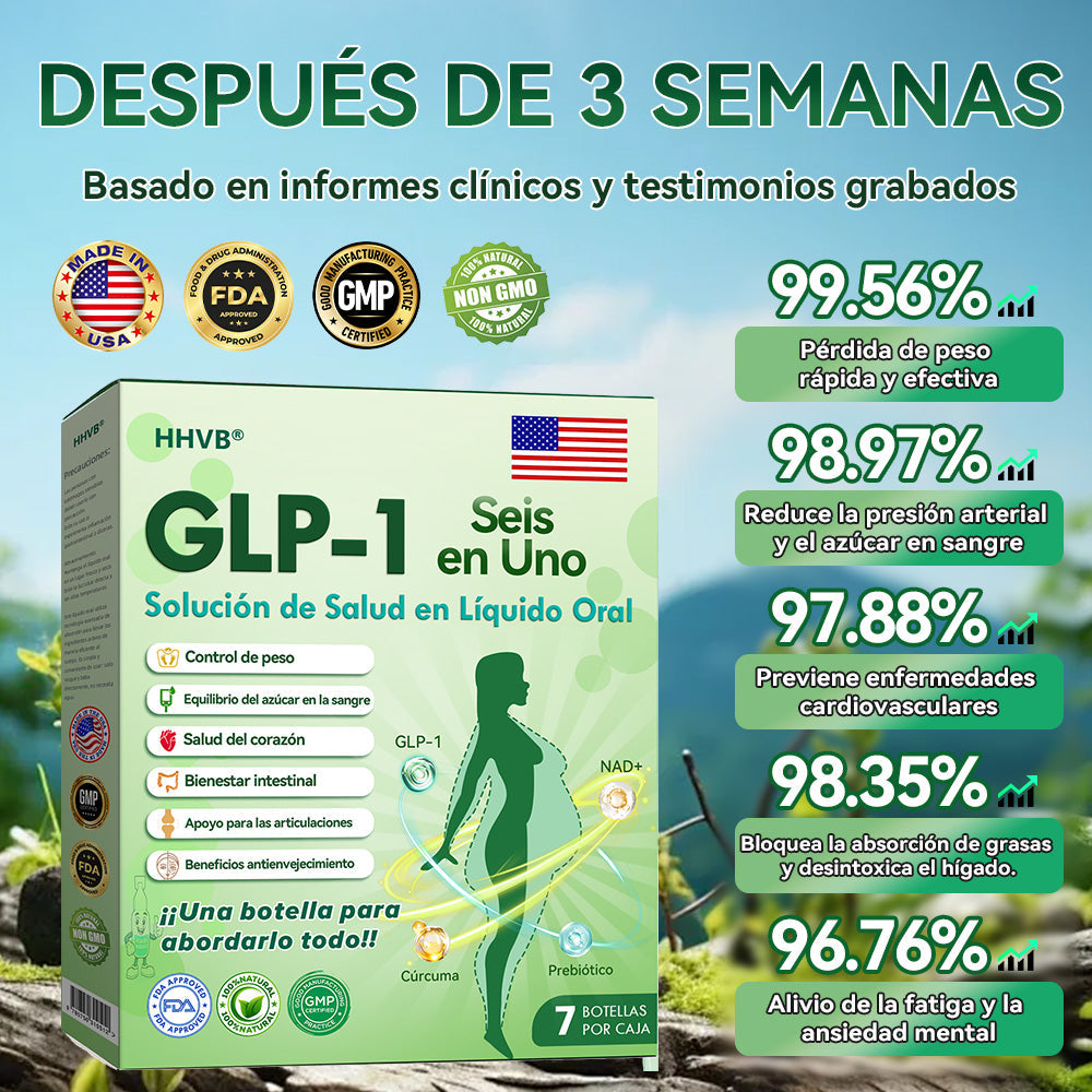 Tienda Oficial |𝐻𝑯𝐕𝐁®🌿🌿𝑺𝒐𝒍𝒖𝒄𝒊ó𝒏 𝒐𝒓𝒂𝒍 𝒍í𝒒𝒖𝒊𝒅𝒂 𝐆𝑳𝑷-1 𝒔𝒆𝒊𝒔 𝒆𝒏 𝒖𝒏𝒐 (Solo una dosis al día, cambios visibles en 7 días) 💎 Para obesidad, salud cardiovascular, diabetes, apnea del sueño, problemas articulares y más.